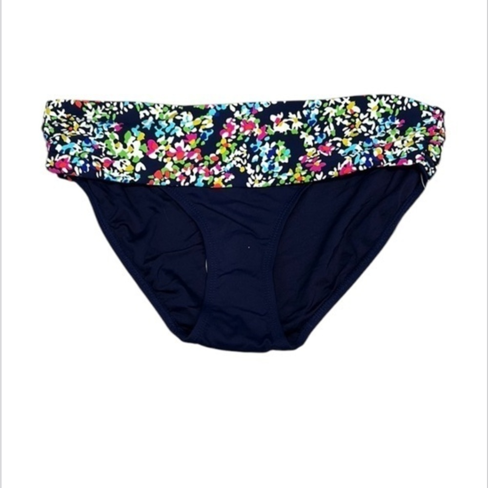 Anne Cole floral banded multi color swim bikini bottoms size XS